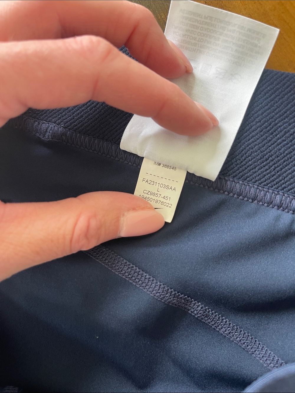Nike Navy Athletic Compression Shorts with White Logo - Picture 2 of 2